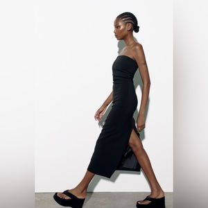 Zara black midi dress